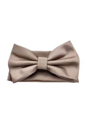 Giovanni Testi Classic Taupe Bow Tie with Hanky BT100-LLL