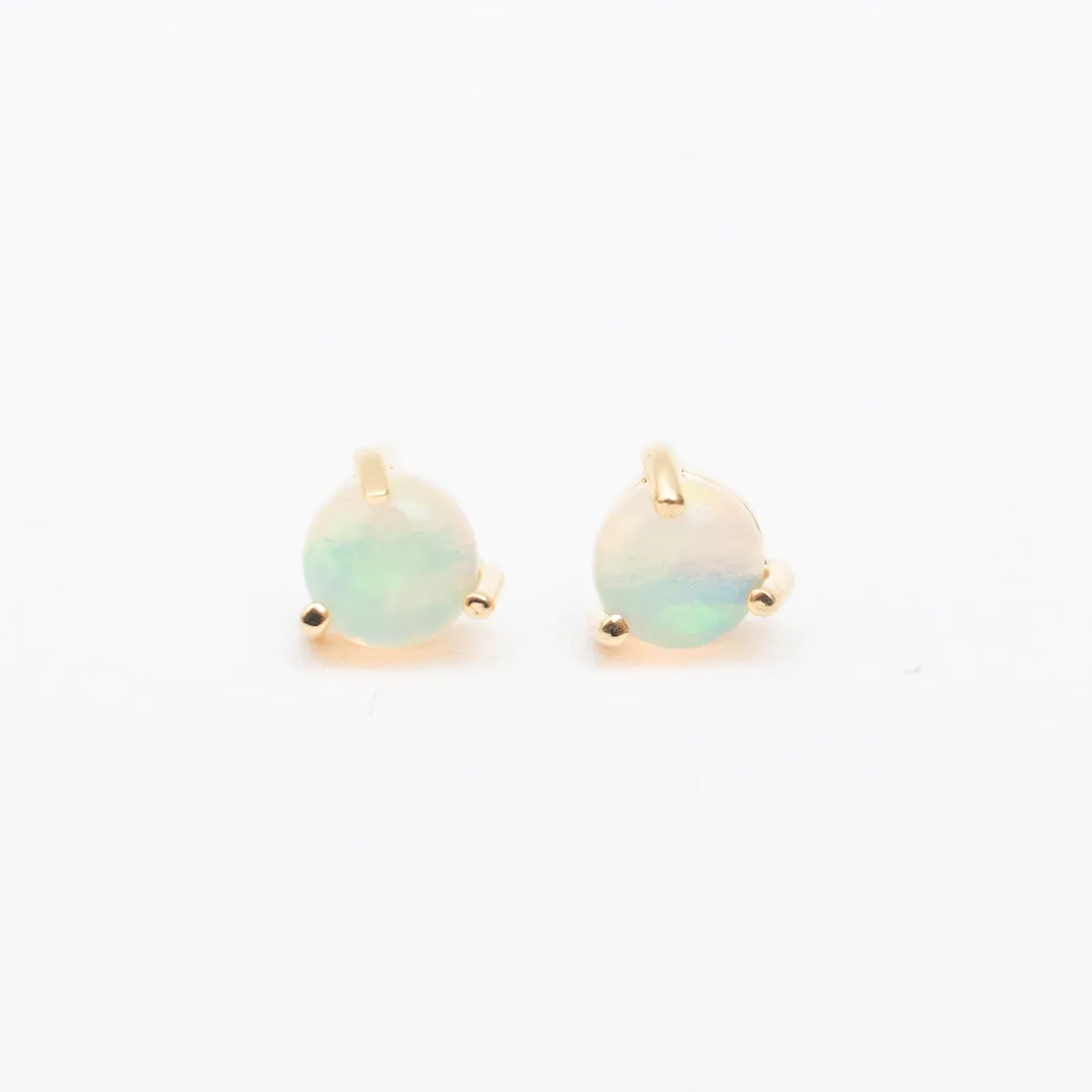 Gold Vermeil Medium Opal Prong Set Studs