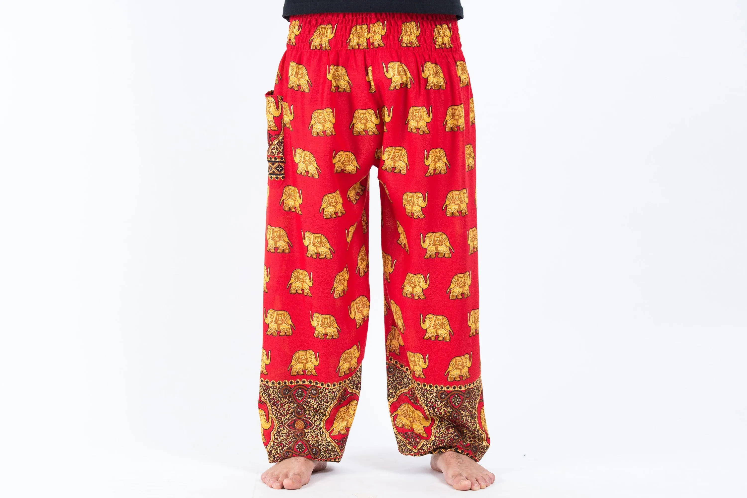 Golden Elephant Men's Elephant Pants in Red