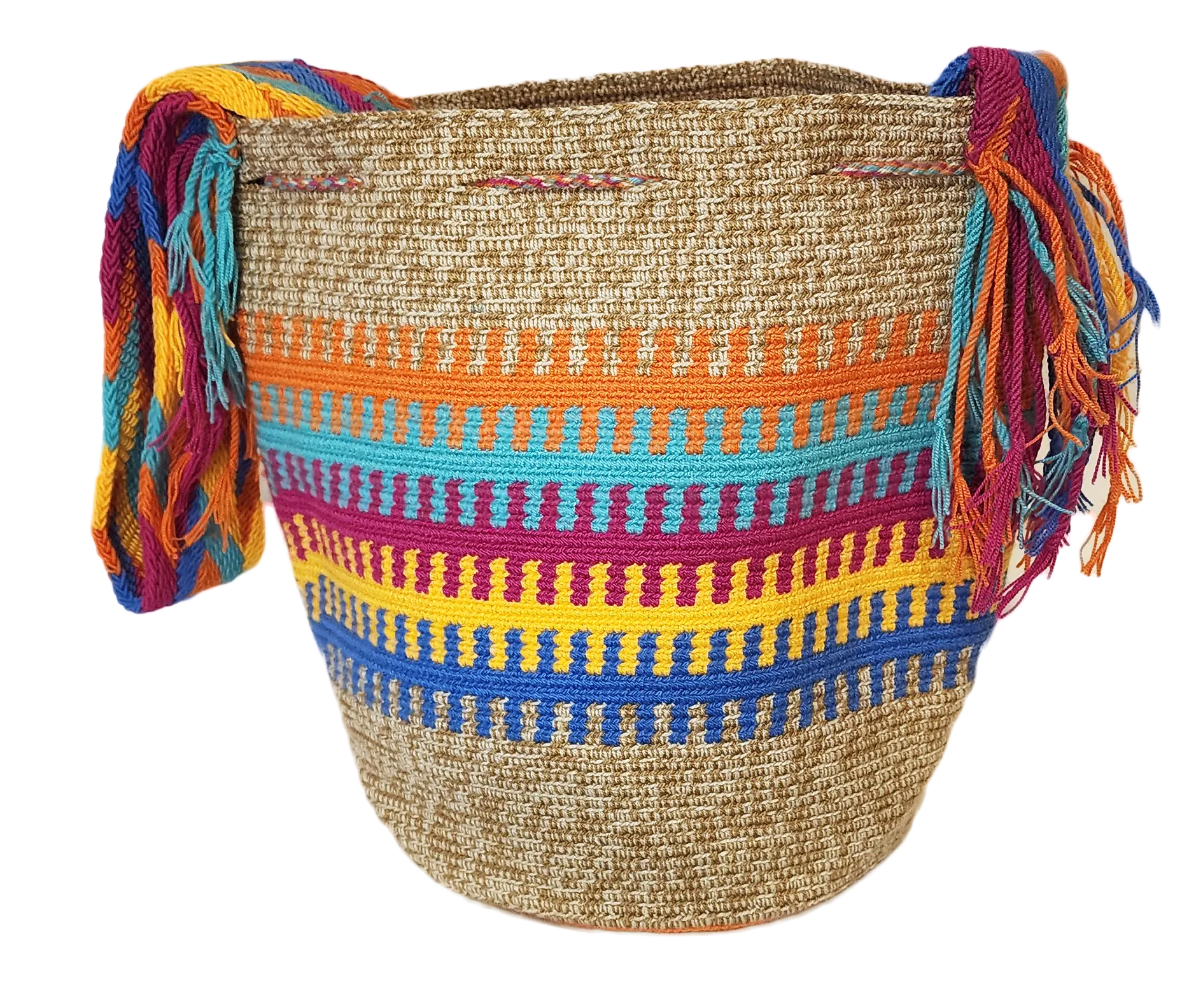 Harleigh Large Handmade Crochet Wayuu Mochila Bag