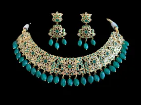 Heena necklace set in green  ( READY TO SHIP)