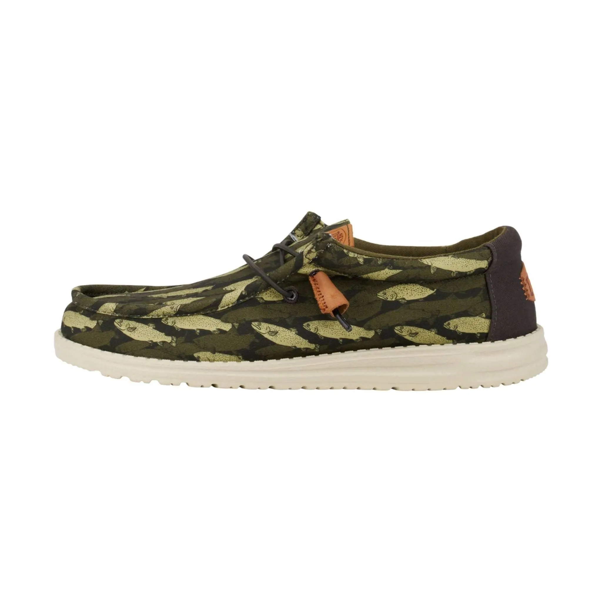 Hey Dude Men's Wally Fish Camo - Green/ Black