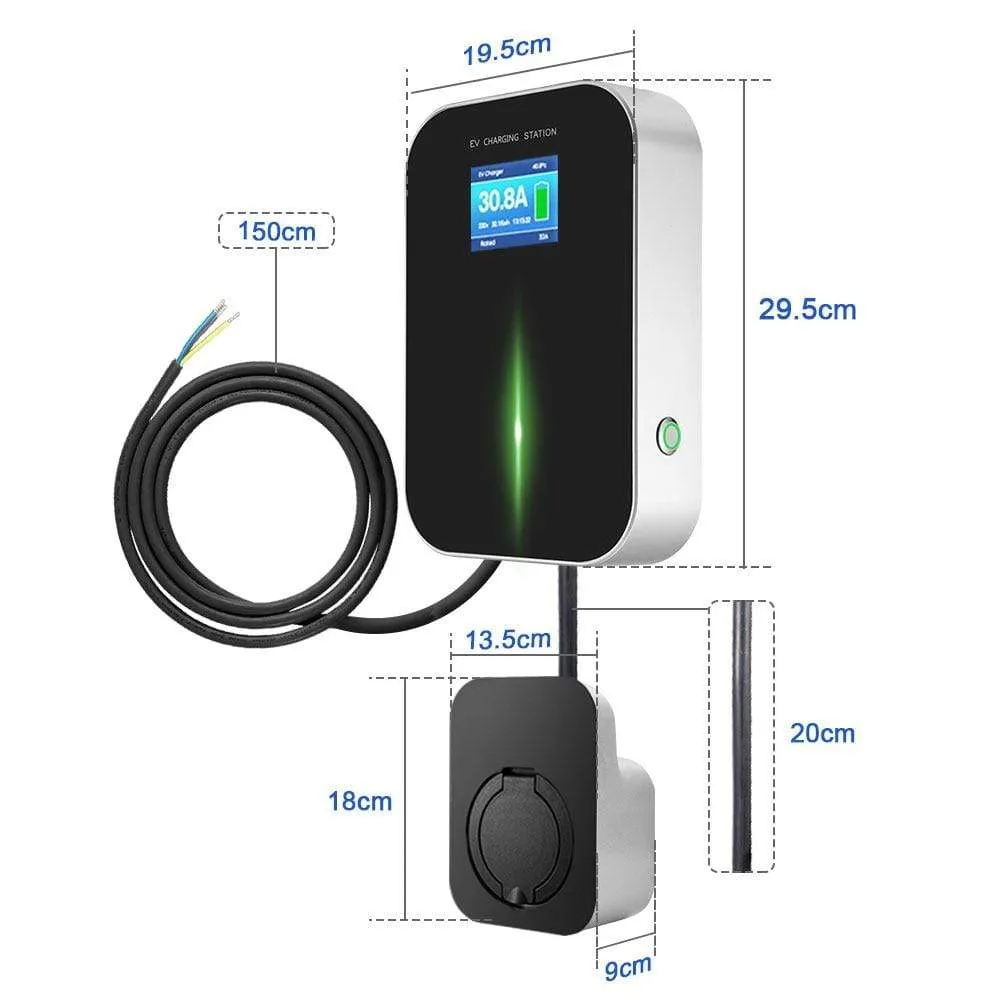 IEVISON 32A 3 Phase 22KW EV Charger Wallbox Electric Vehicle Charging Station Type 2 Socket IEC 62196-2 With Free Holder