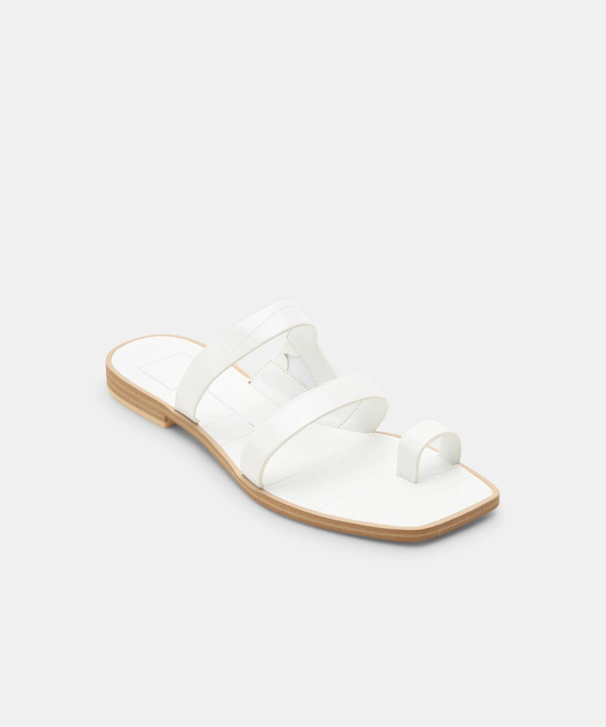 ISALA SANDALS WHITE CROCO EMBOSSED STELLA - re:vita