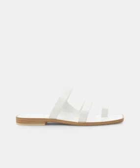 ISALA SANDALS WHITE CROCO EMBOSSED STELLA - re:vita