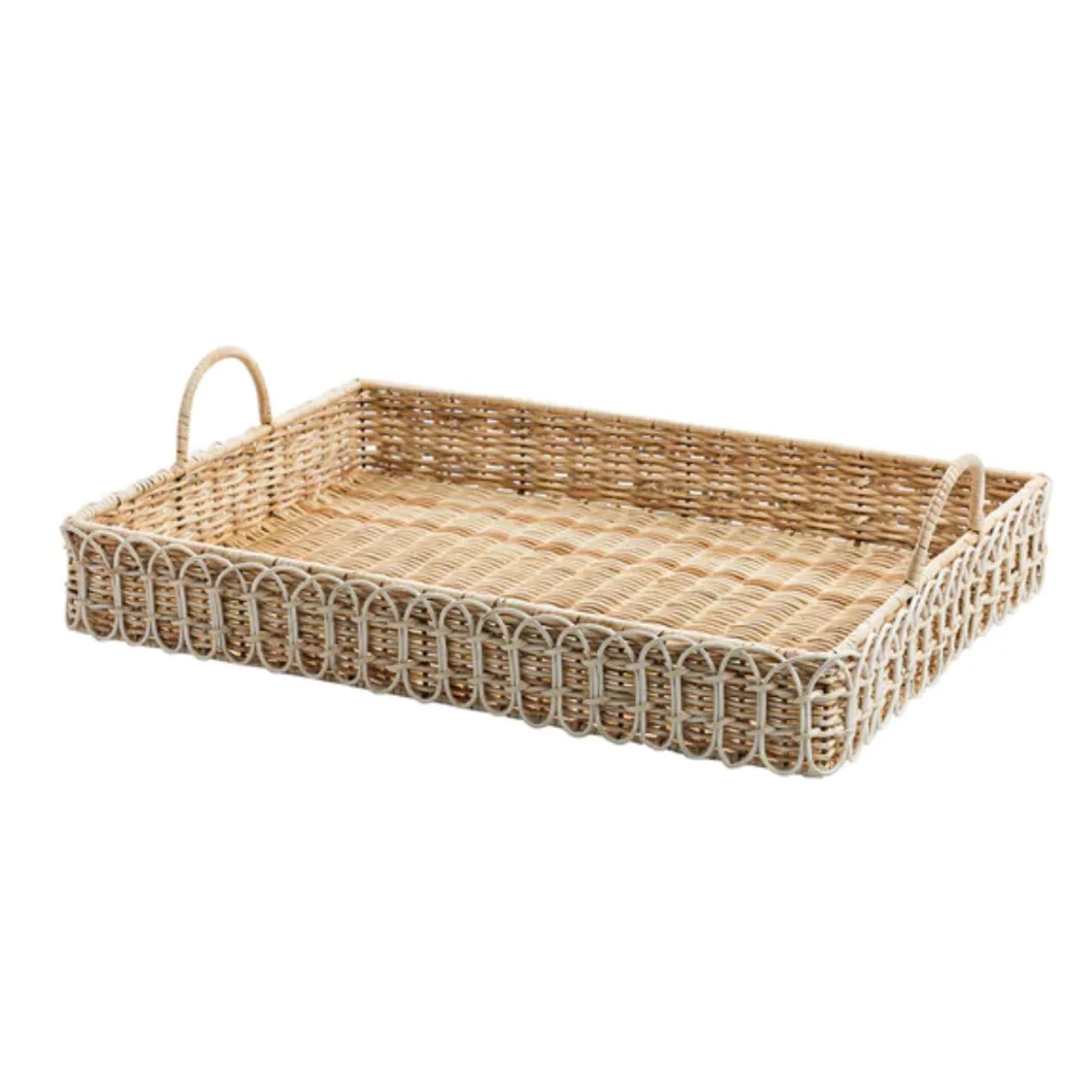 Juliska Provence Rattan Whitewash 22.5 Rectangular Tray