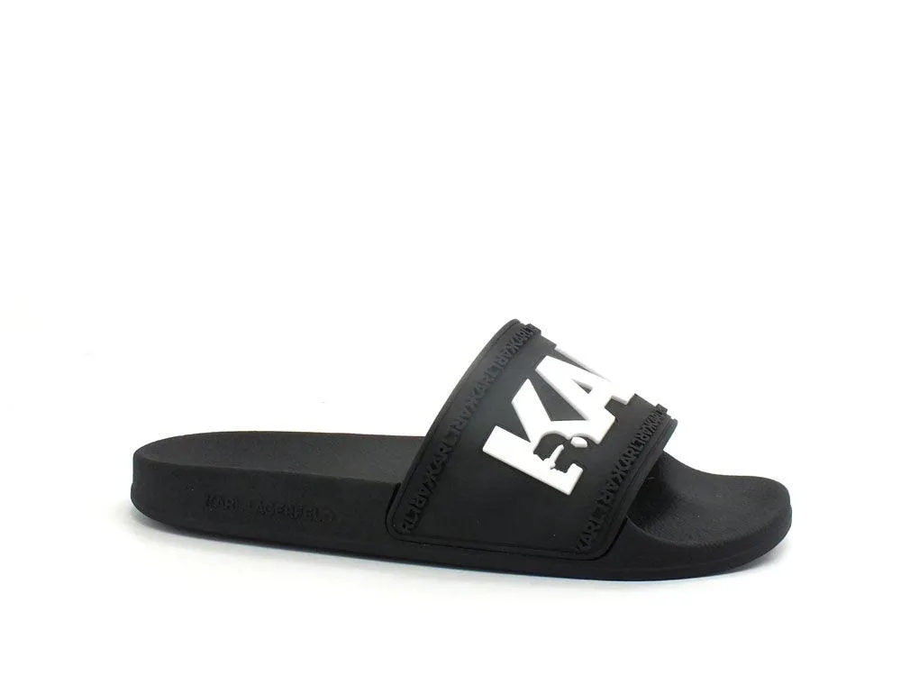 KARL LAGERFELD Kondo Ciabatta Logo Black Nero KL70004