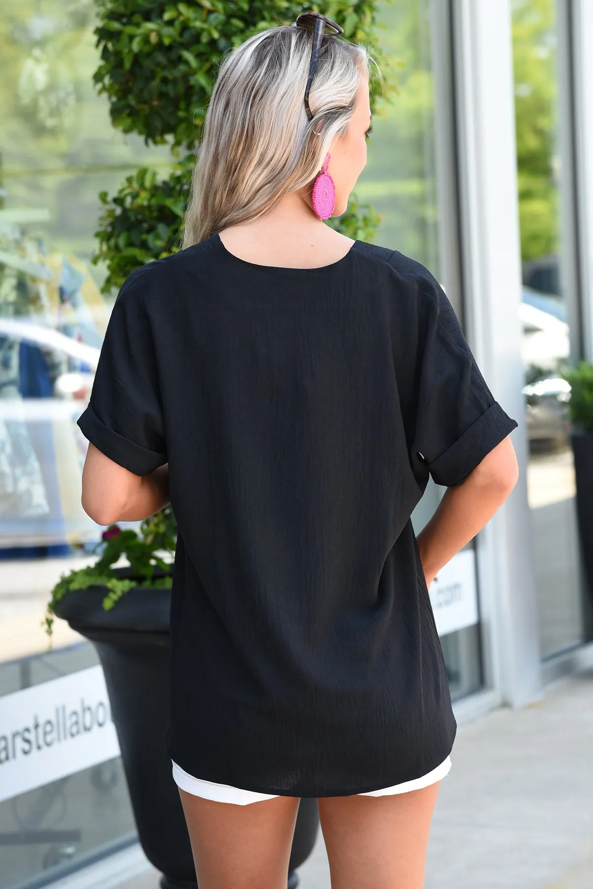 KEEP IT SIMPLE TOP -BLACK