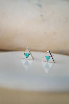 Lapiz Triangle Sterling Silver Stud Earrings