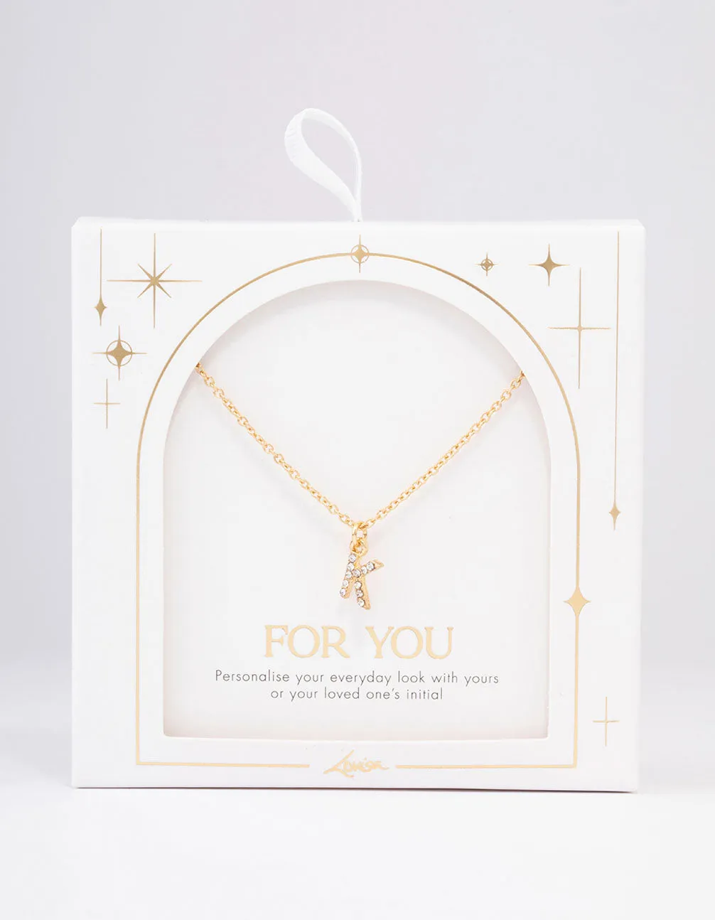 Letter K Gold Plated Initial Pendant Necklace