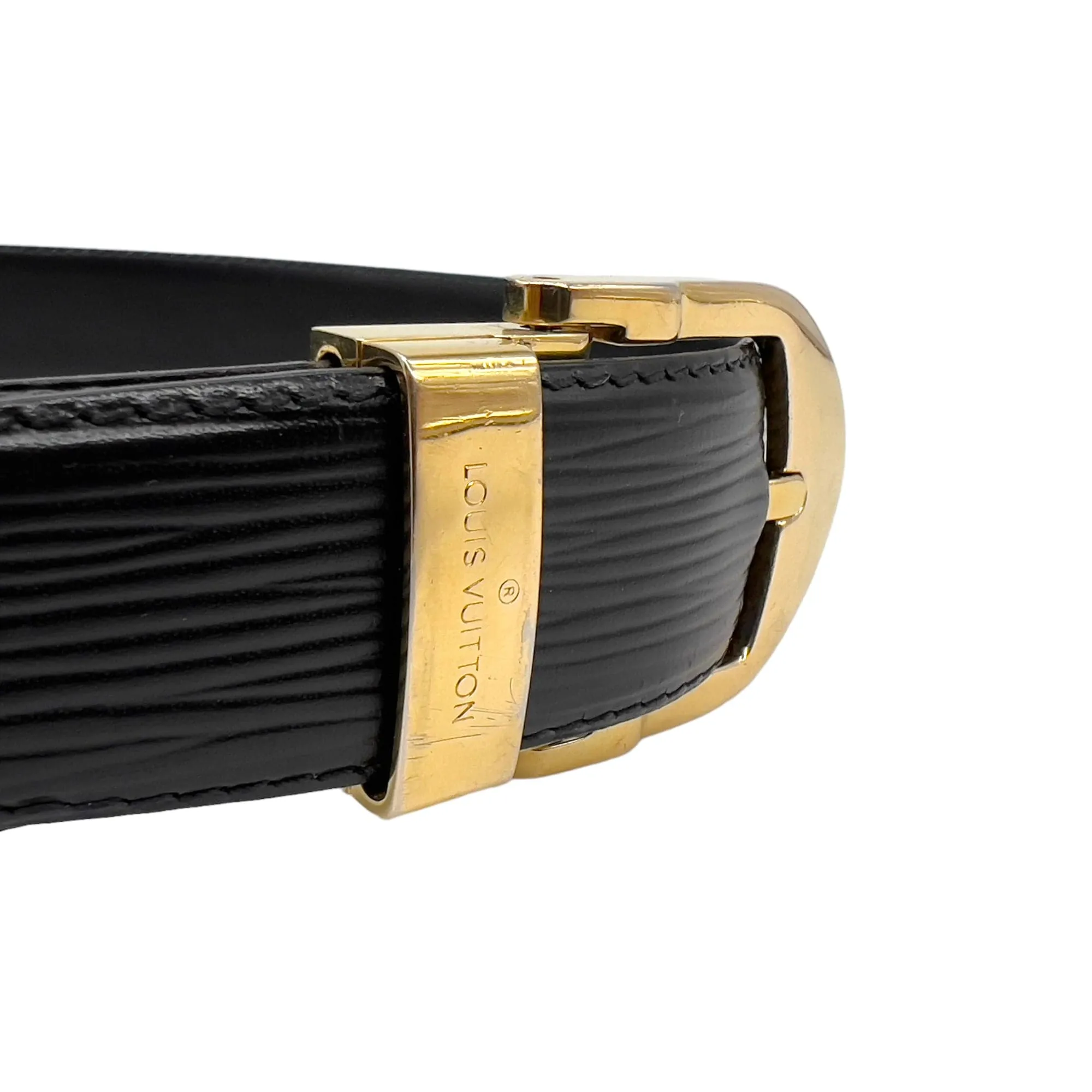 LOUIS VUITTON Vintage Epi Ceinture Classic Leather Belt - Black