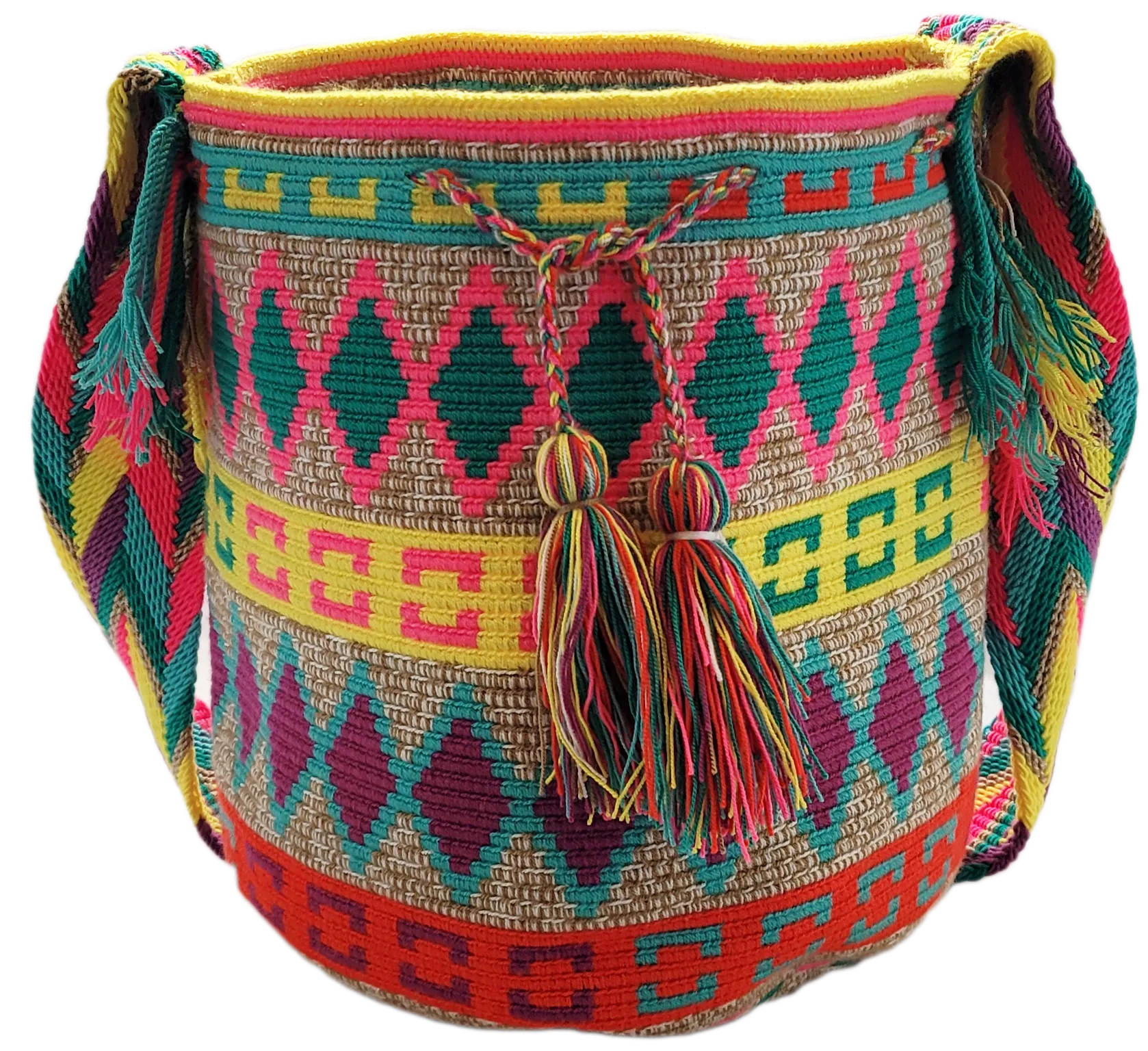 Madelyn Large Handmade Crochet Wayuu Mochila Bag