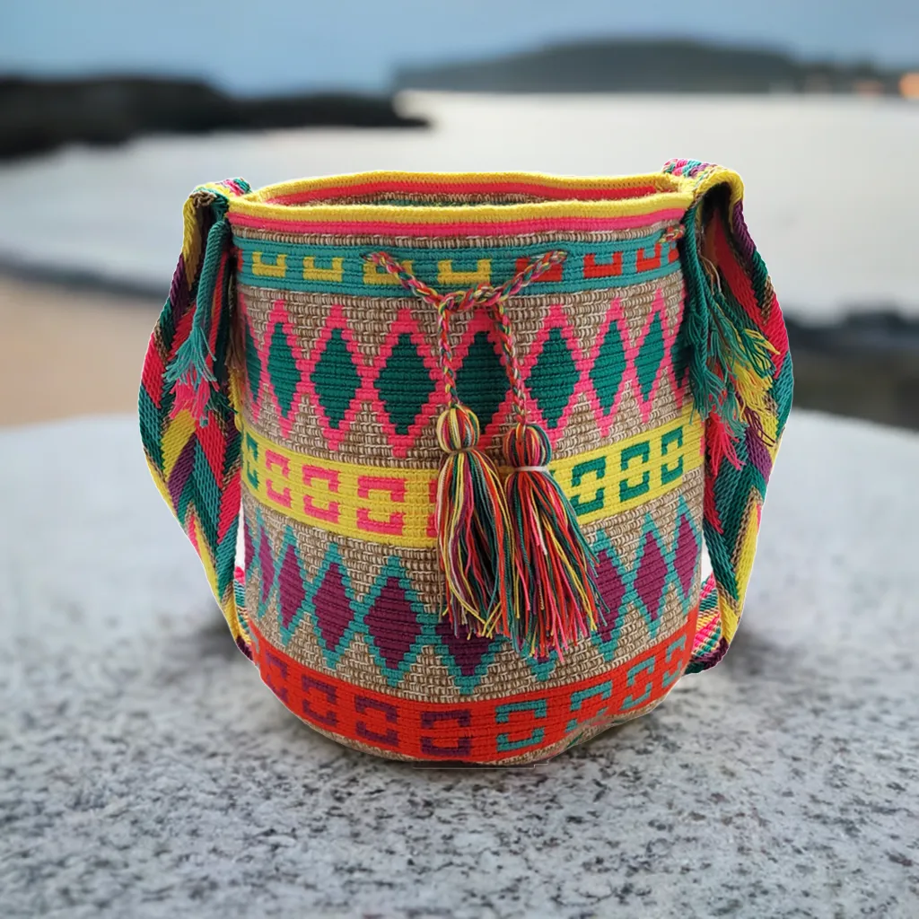 Madelyn Large Handmade Crochet Wayuu Mochila Bag