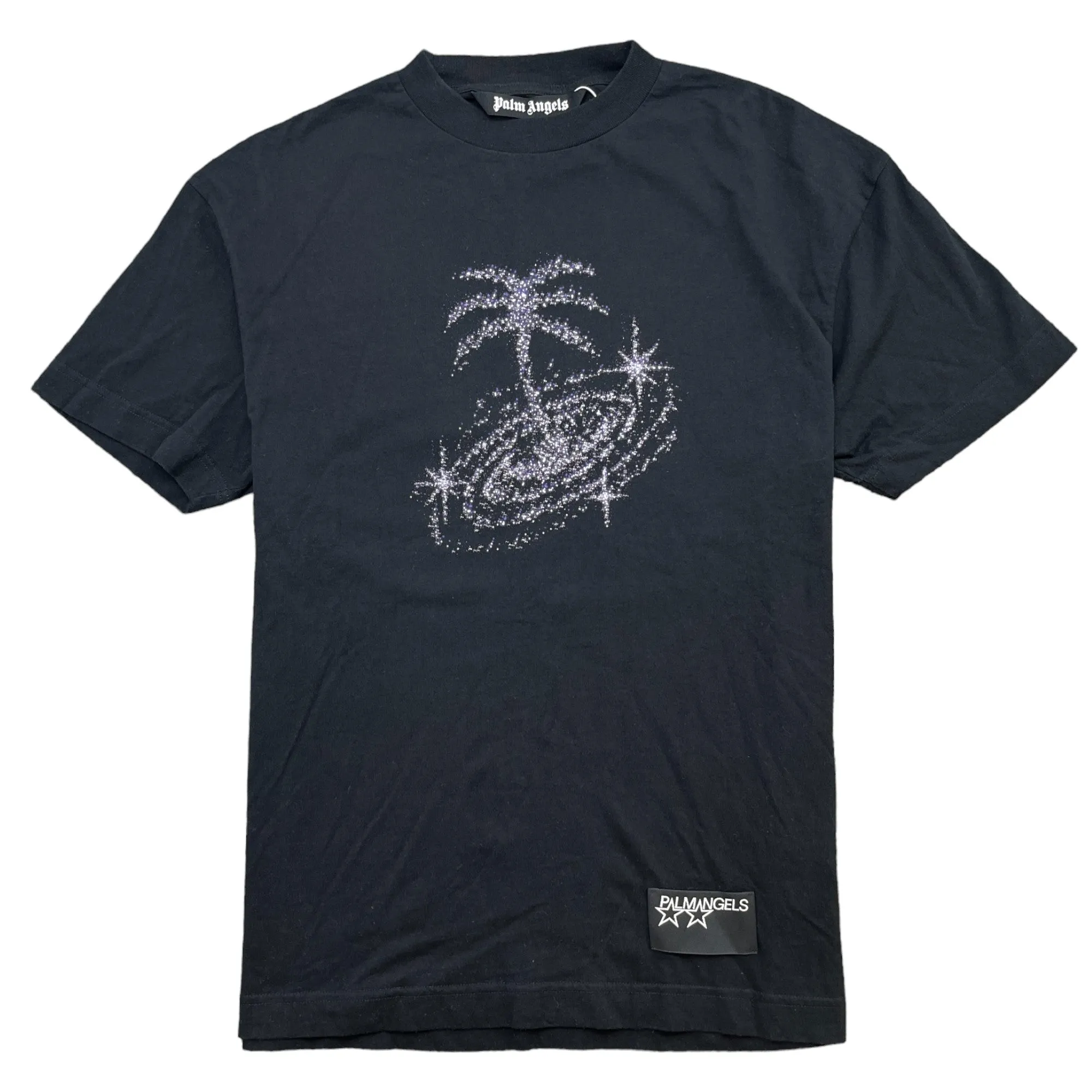 Men's Palm Tree Logo Print T-Shirt Black Size L