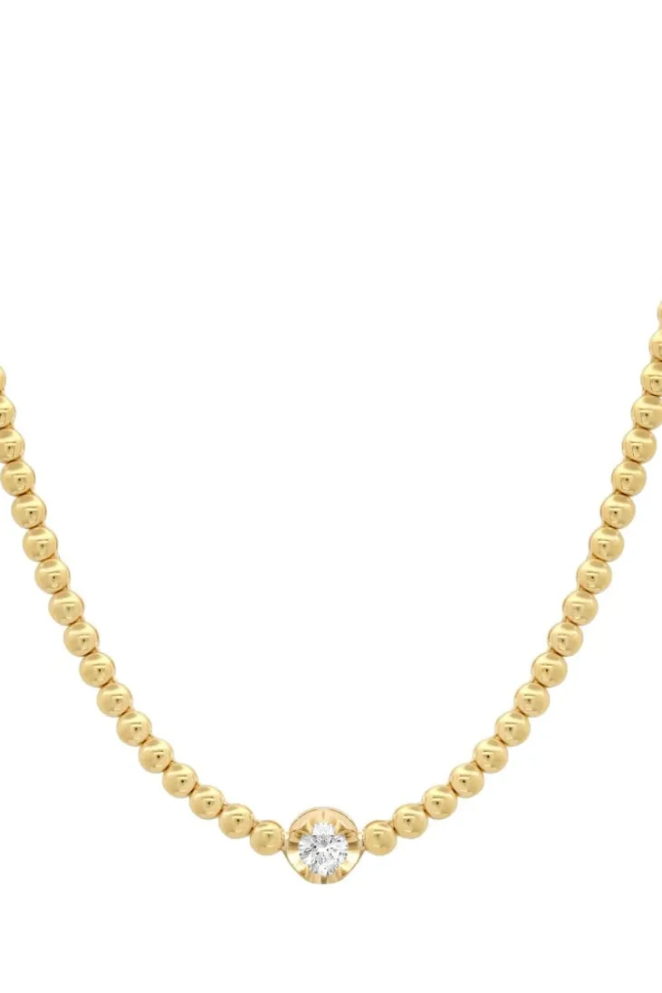 MINI BEZEL TENNIS NECKLACE WITH ILLUSION-SET DIAMOND ACCENT