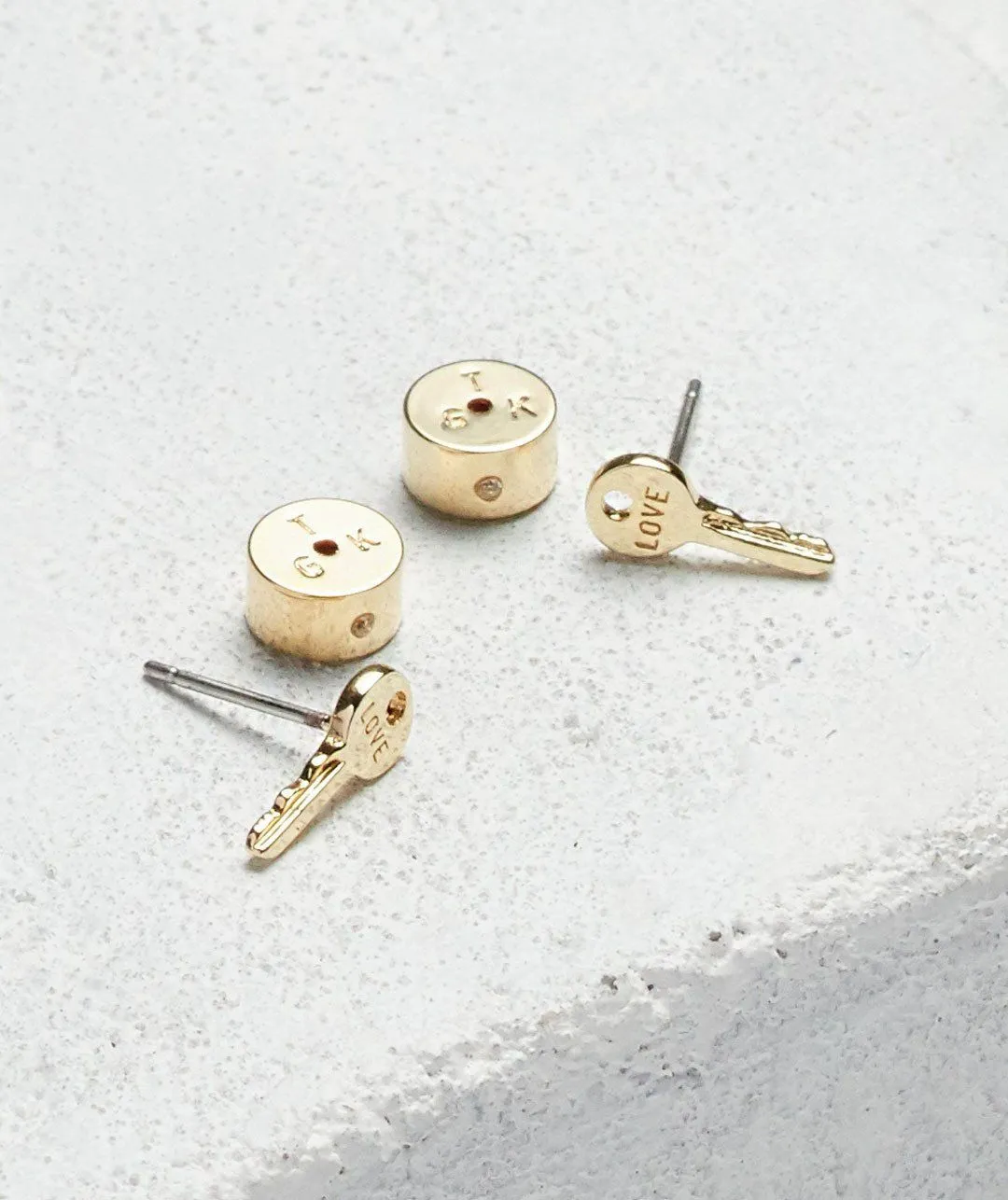 Mini Key Post Earrings