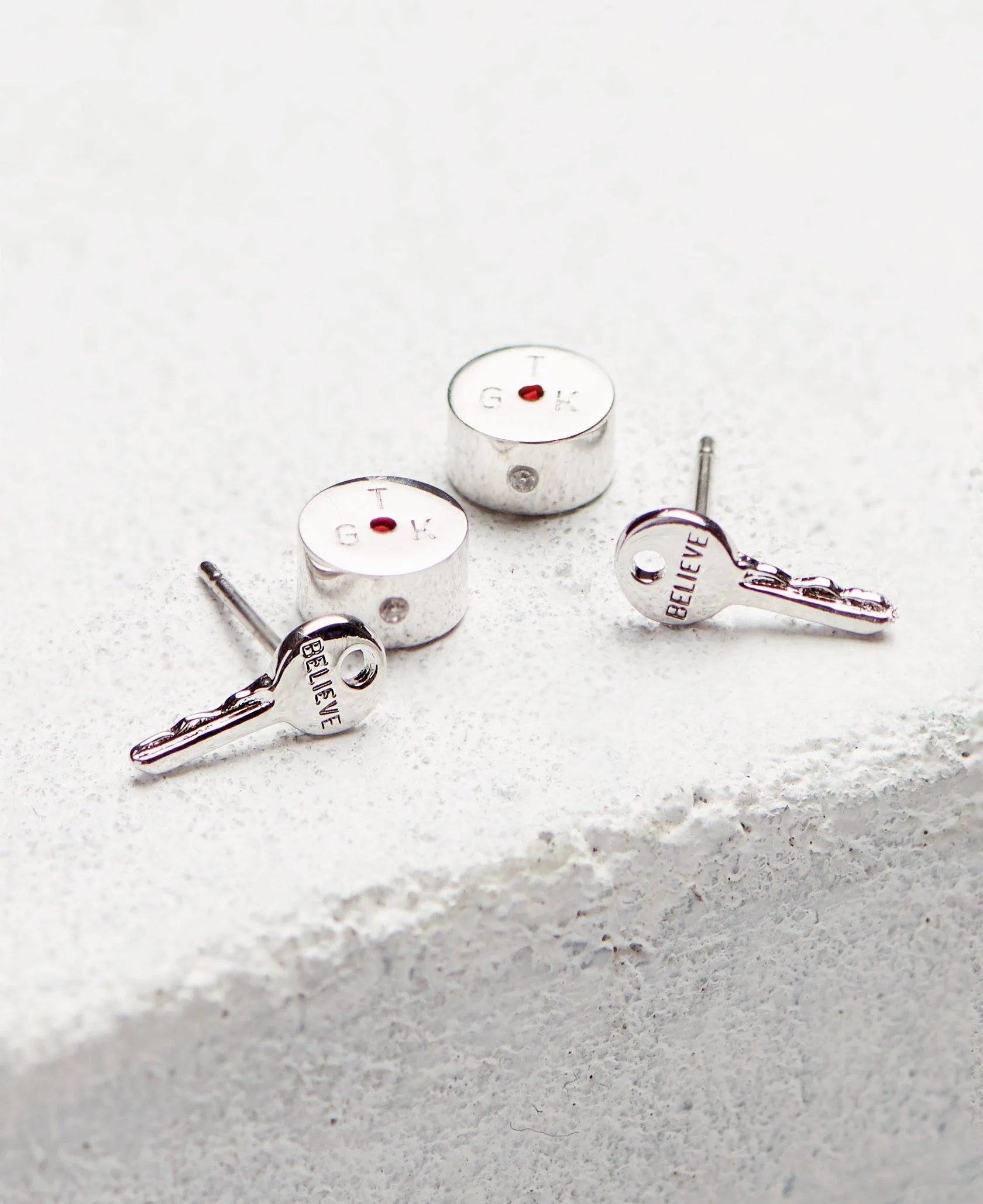 Mini Key Post Earrings