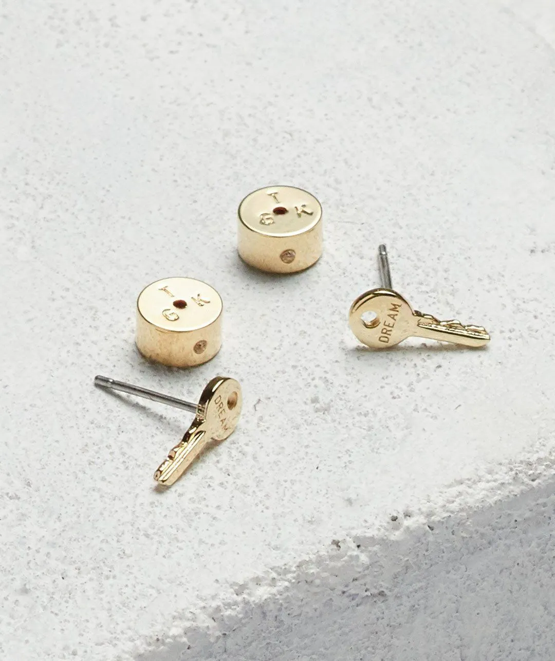 Mini Key Post Earrings