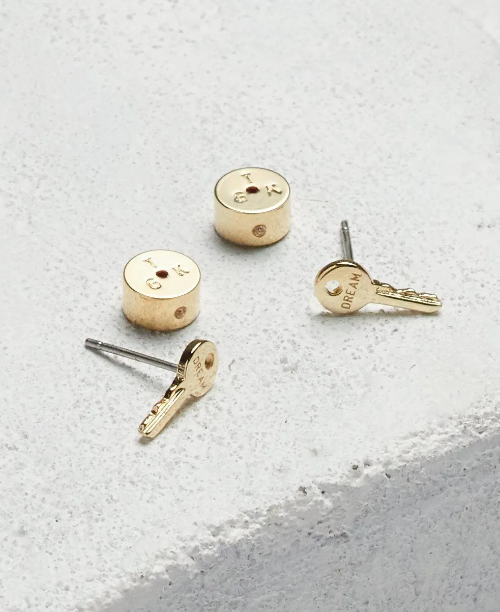 Mini Key Post Earrings