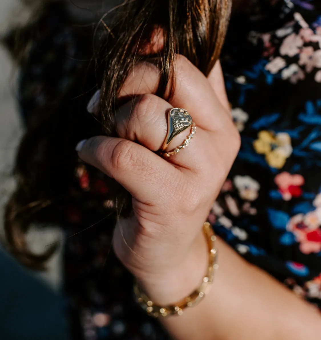 Miraculous Medal  Signet Ring in 14k Gold