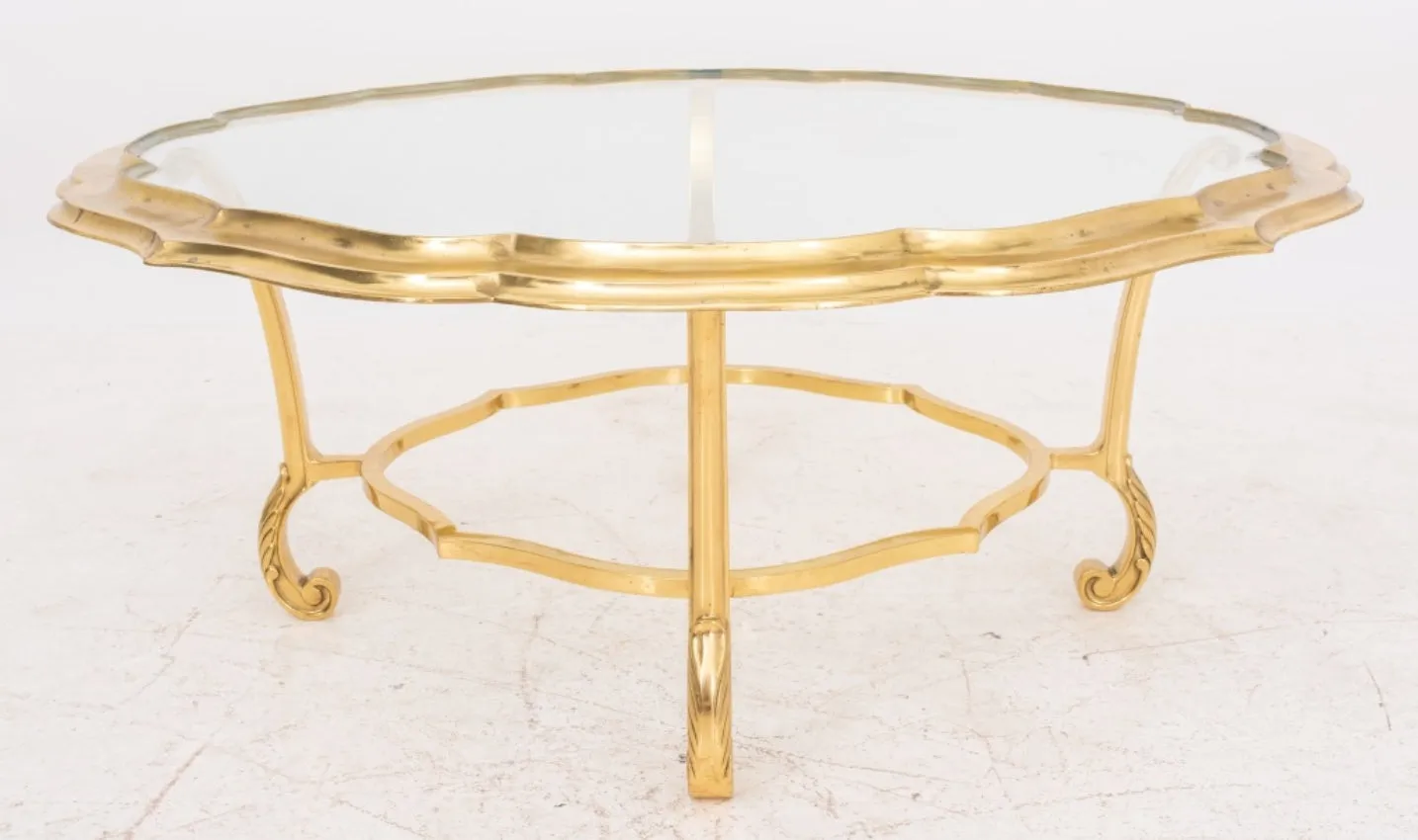 Modern Brass and Glass Low Table