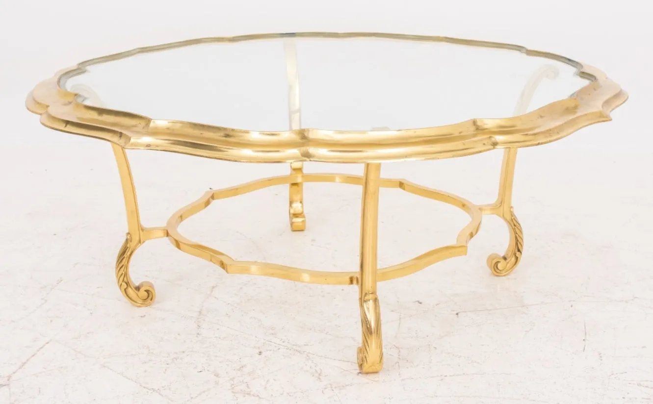 Modern Brass and Glass Low Table