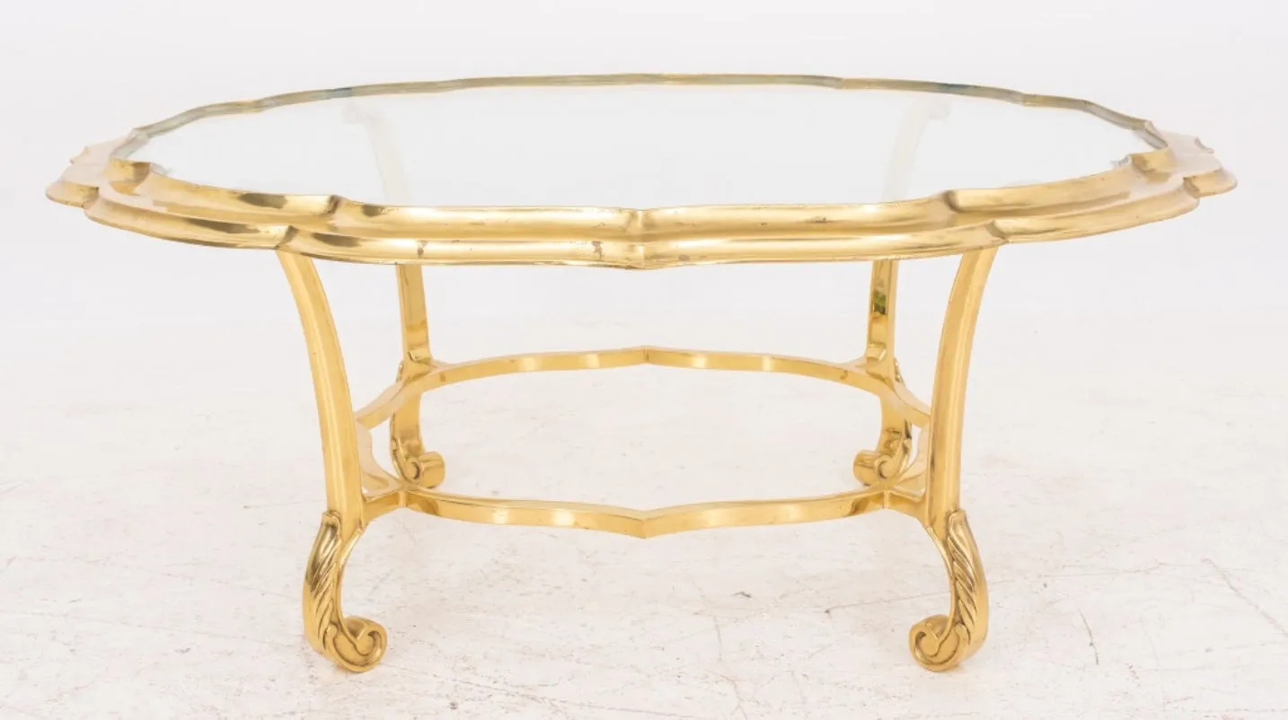 Modern Brass and Glass Low Table