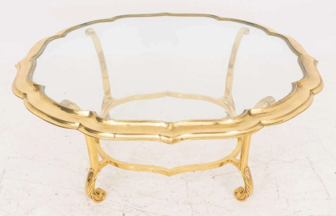 Modern Brass and Glass Low Table