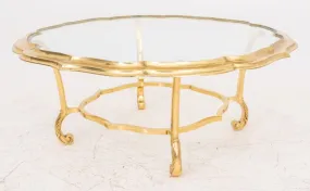 Modern Brass and Glass Low Table