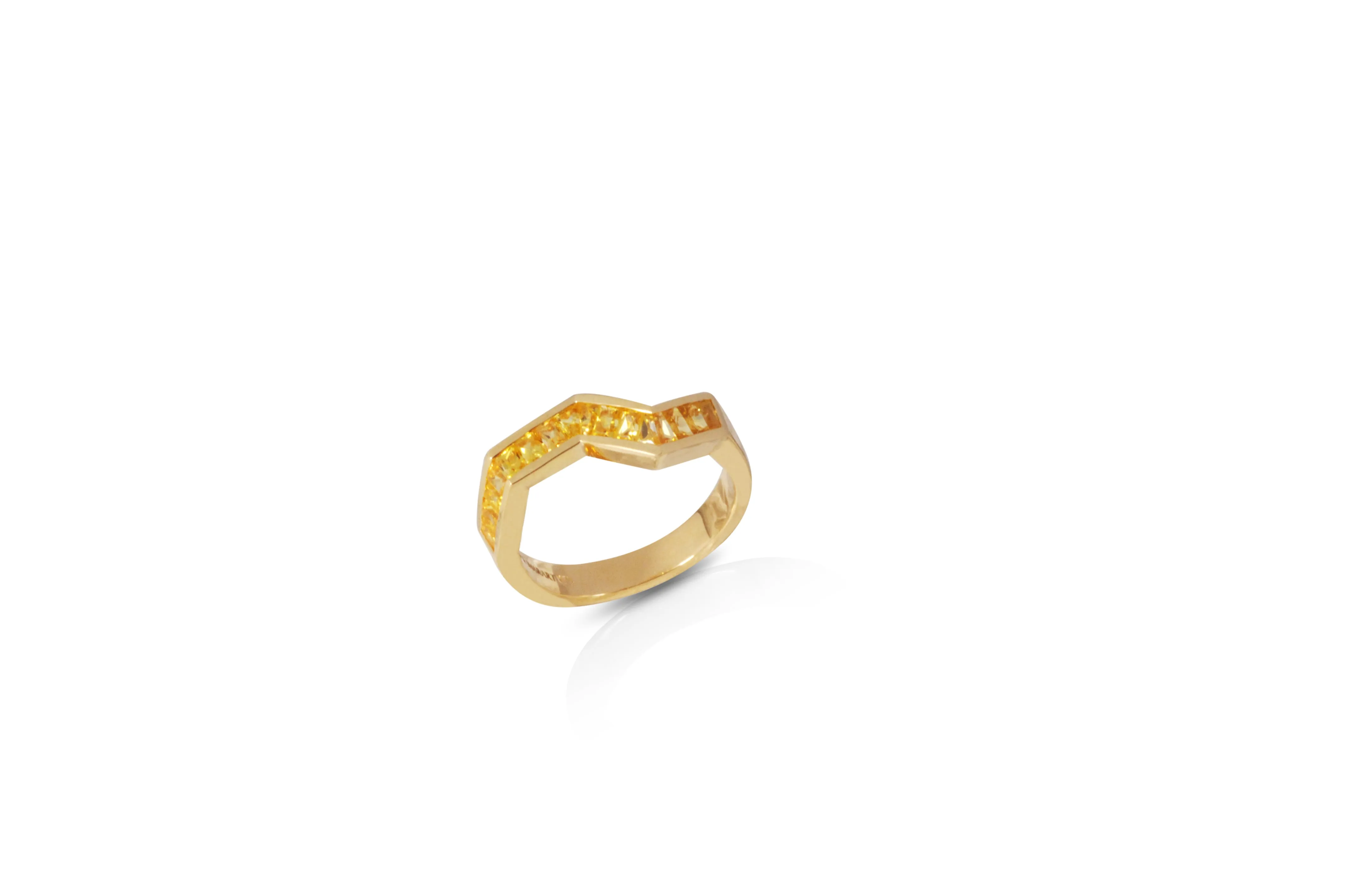 Origami Ziggy Yellow Sapphire Ring in Rose Gold