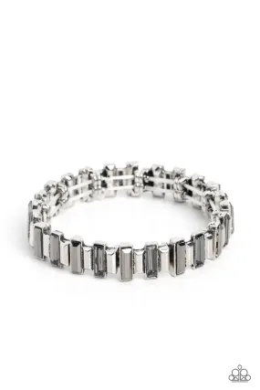 Paparazzi BURSTING the Midnight Oil Silver Bracelet