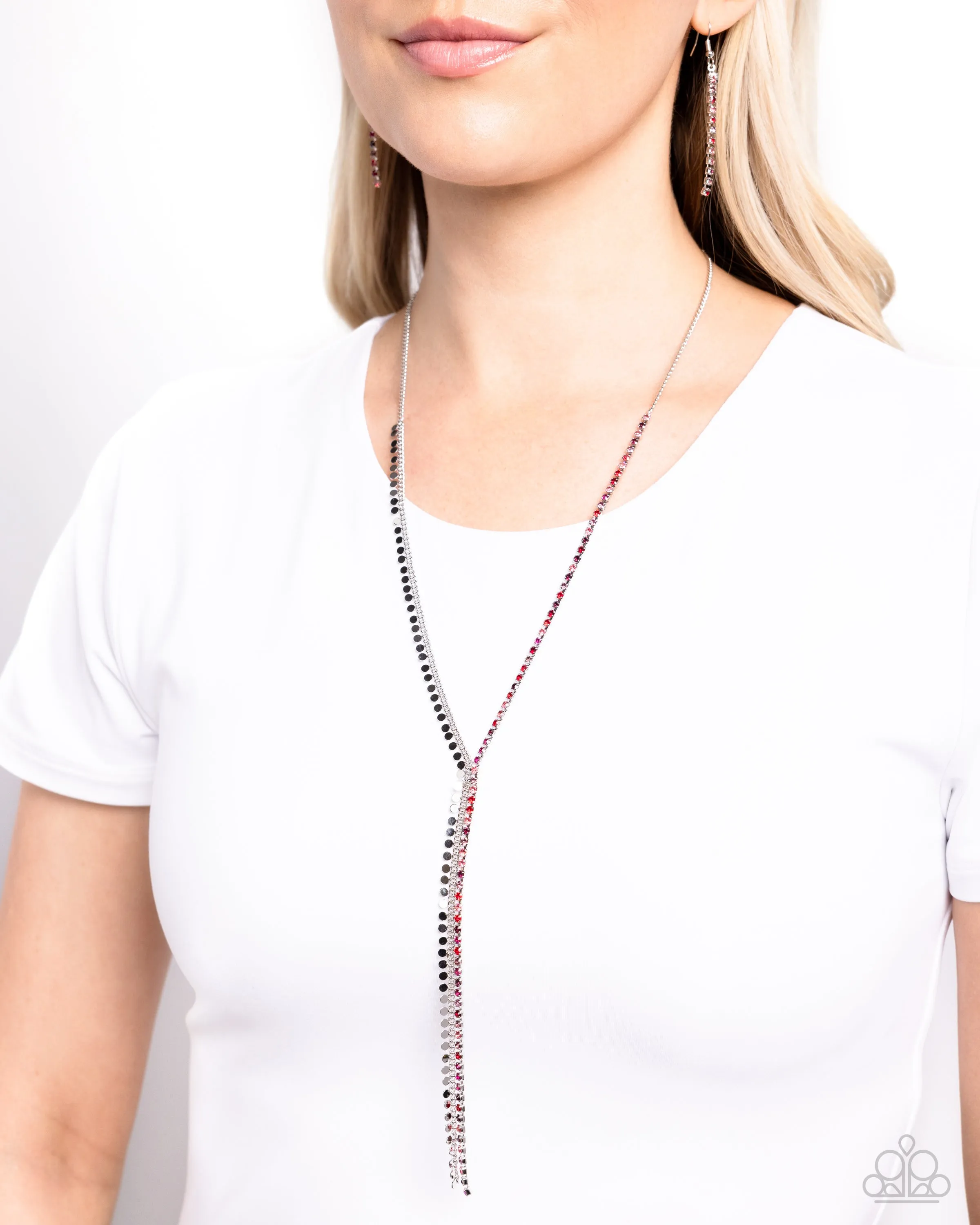 Paparazzi PREORDER Elongated Eloquence Red Necklace & Earring Set