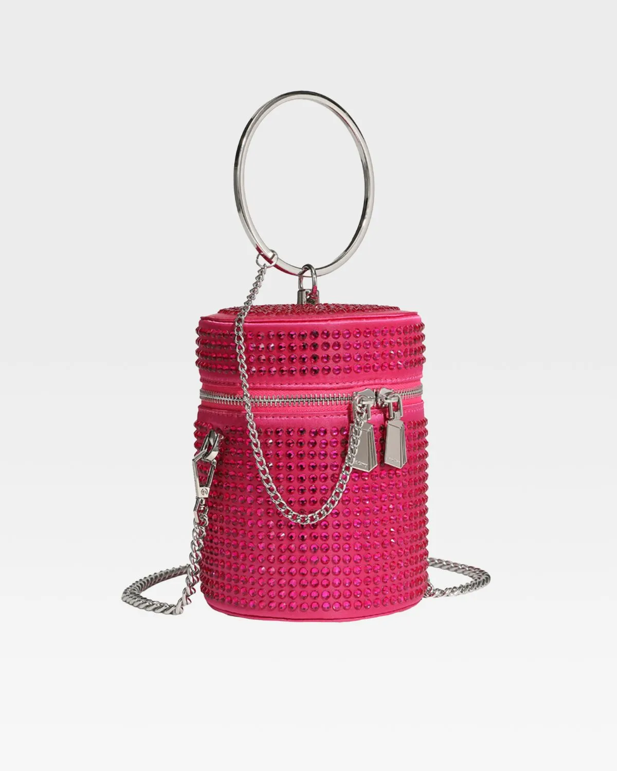 Pink Crystal Mini Barrel Bag