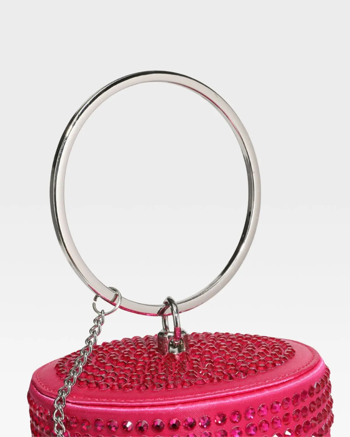 Pink Crystal Mini Barrel Bag