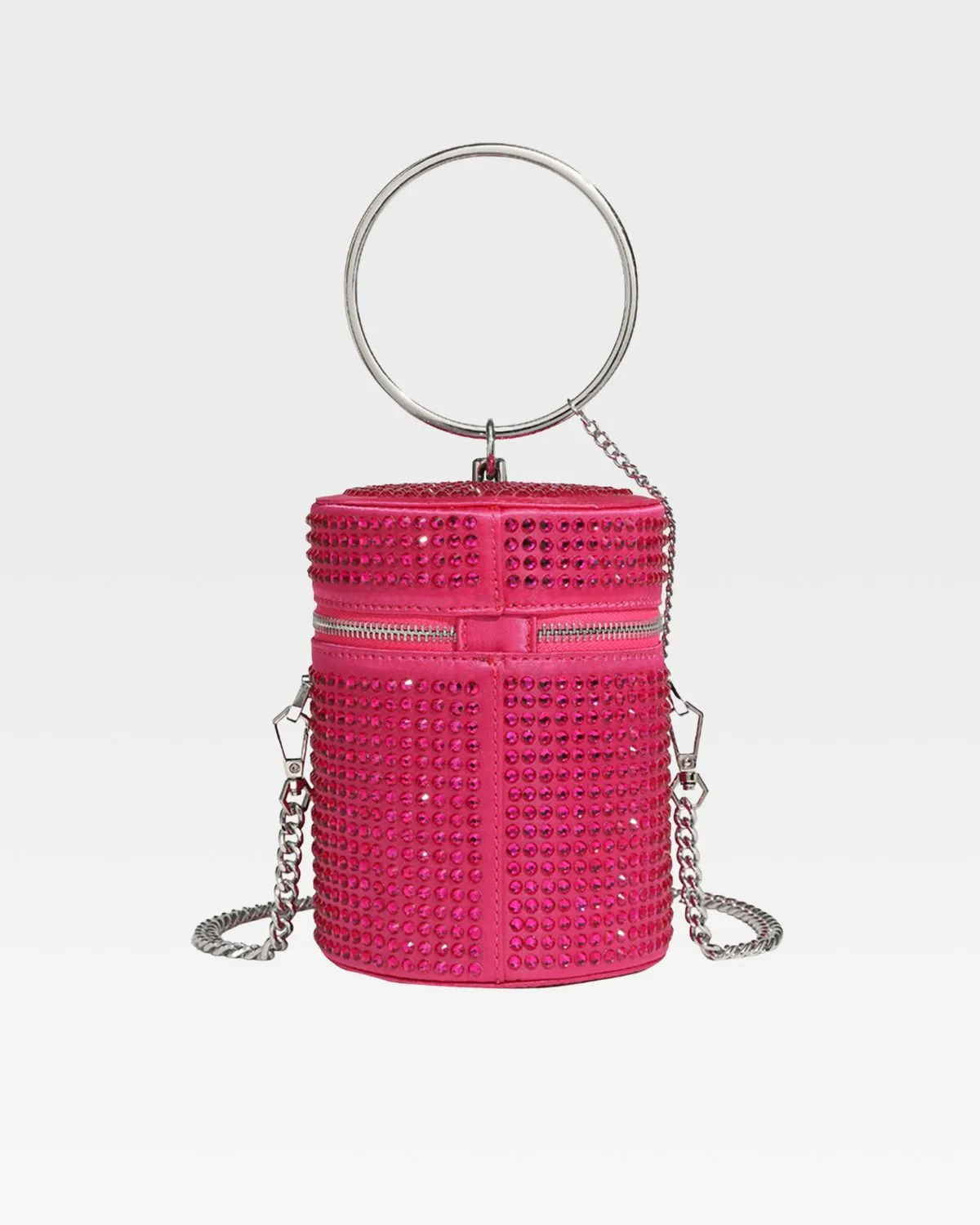 Pink Crystal Mini Barrel Bag