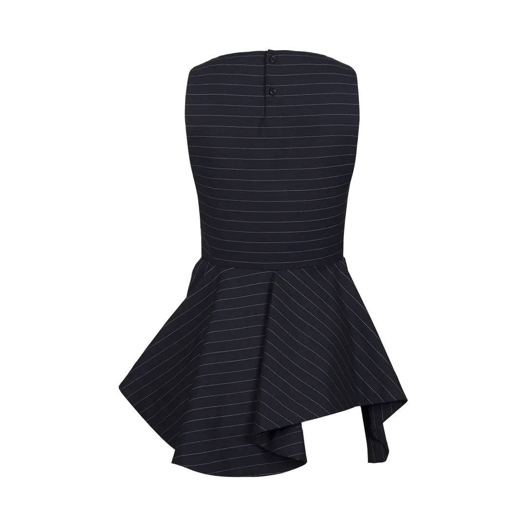 Pinstriped Peplum Top