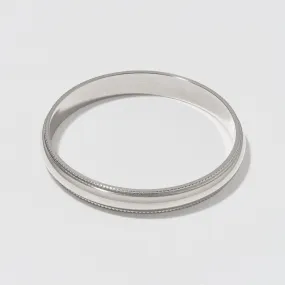 Platinum Classic Milgrain Wedding Band - Polished 3mm