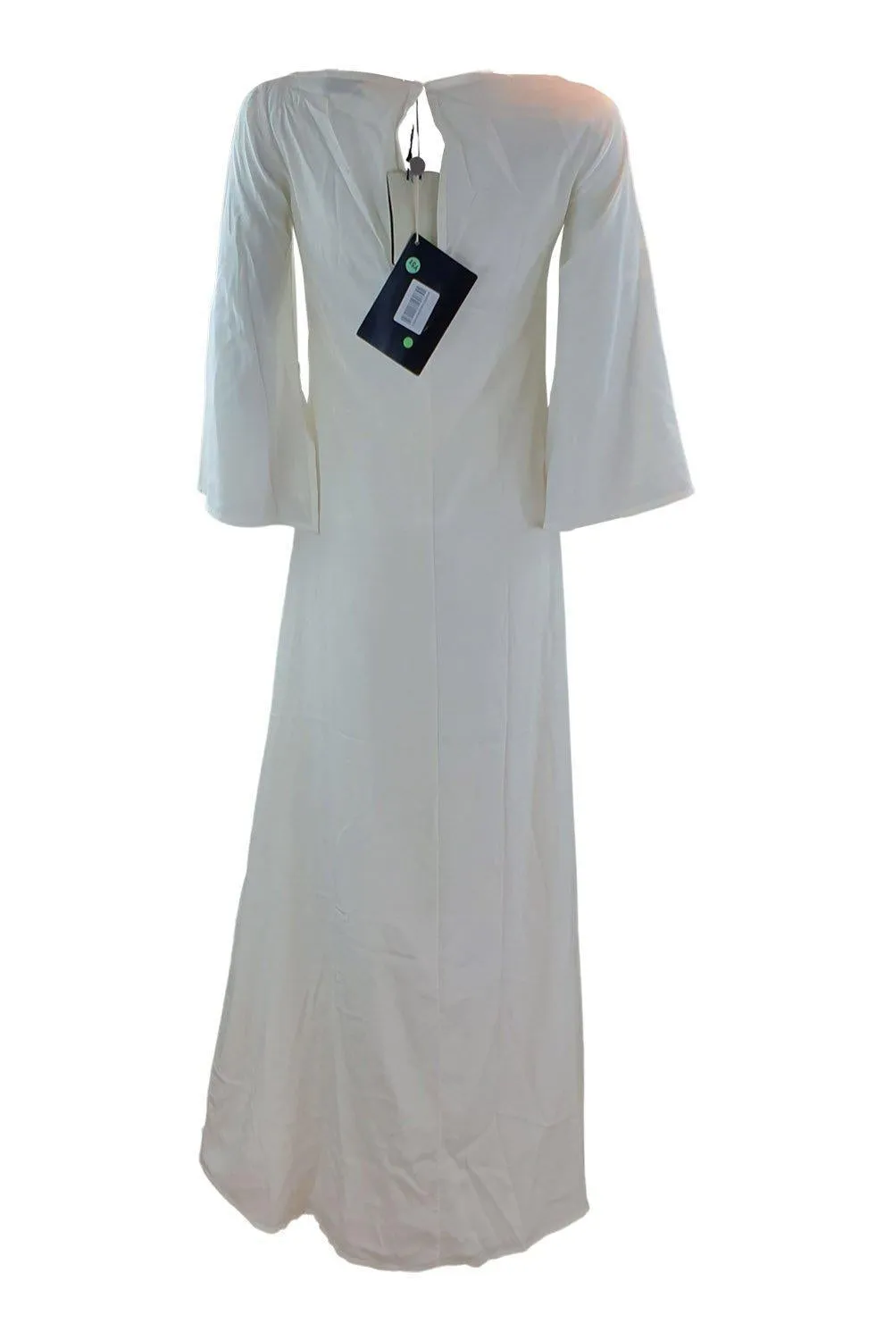 PORTS 1961 White V Front 3/4 Sleeve Maxi Dress (38)