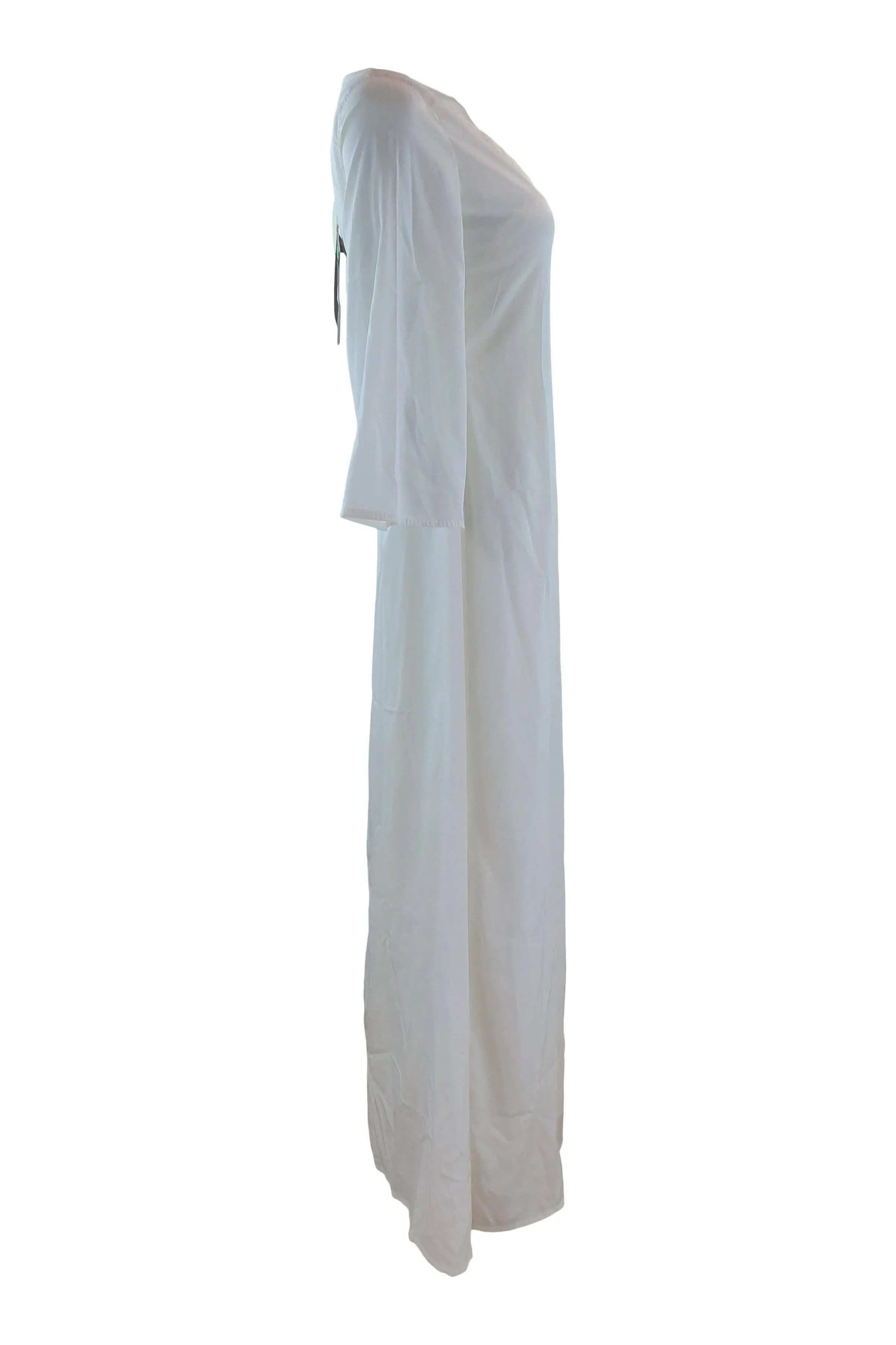 PORTS 1961 White V Front 3/4 Sleeve Maxi Dress (38)