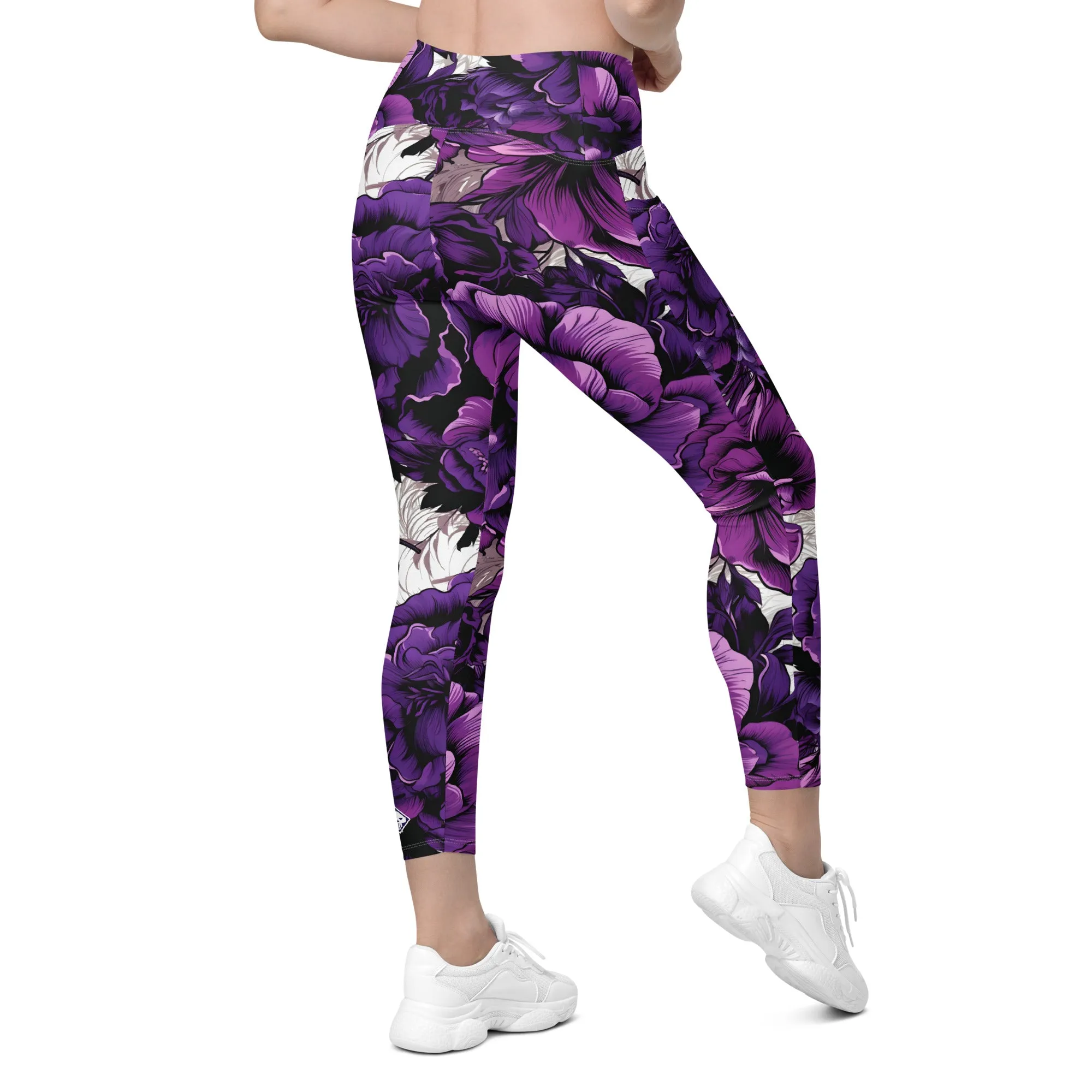 Purple Petals Performance: Women's Running Leggings from Mile After Mile