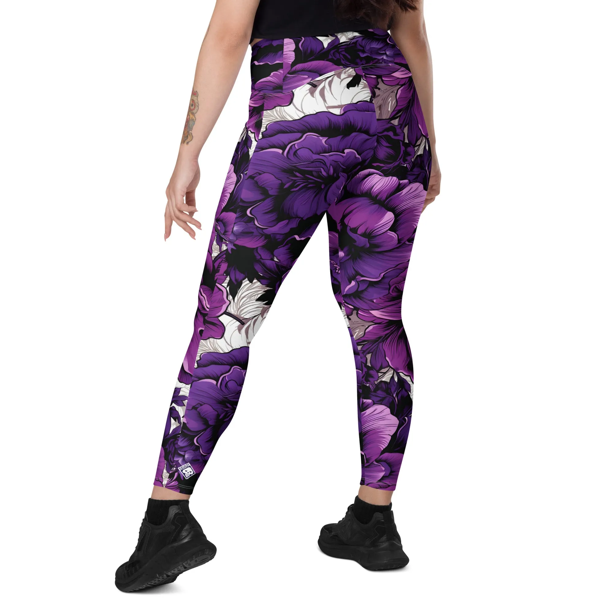 Purple Petals Performance: Women's Running Leggings from Mile After Mile