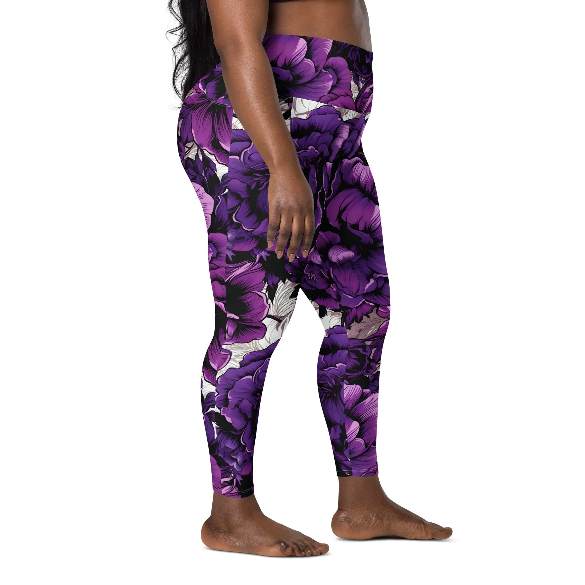 Purple Petals Performance: Women's Running Leggings from Mile After Mile