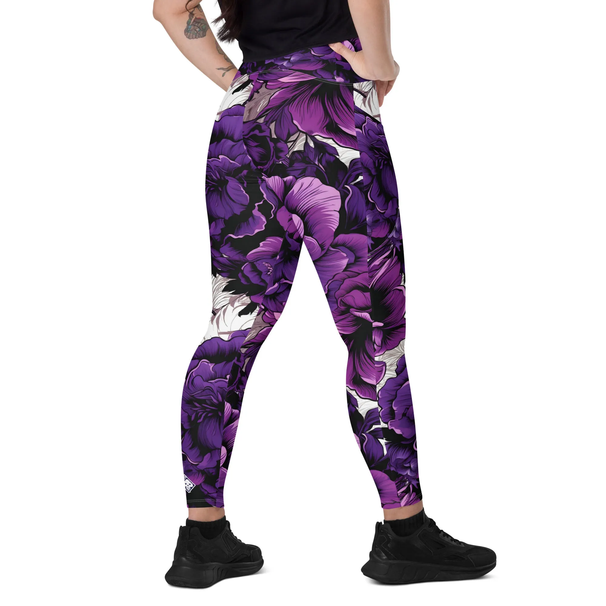 Purple Petals Performance: Women's Running Leggings from Mile After Mile