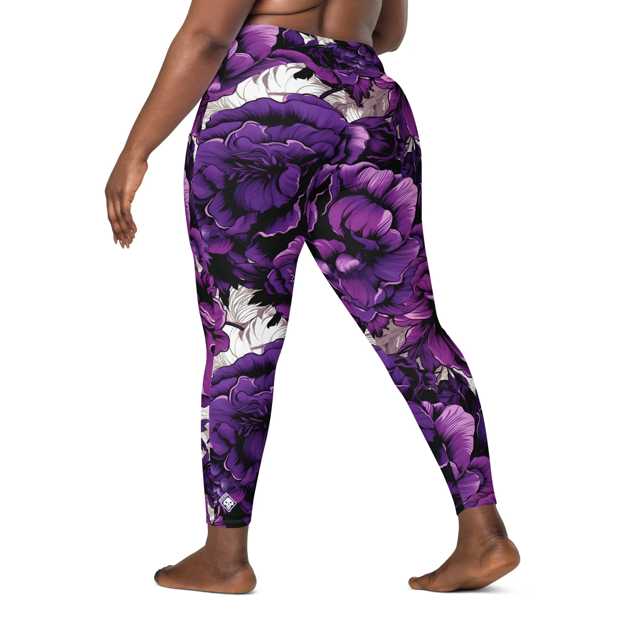 Purple Petals Performance: Women's Running Leggings from Mile After Mile