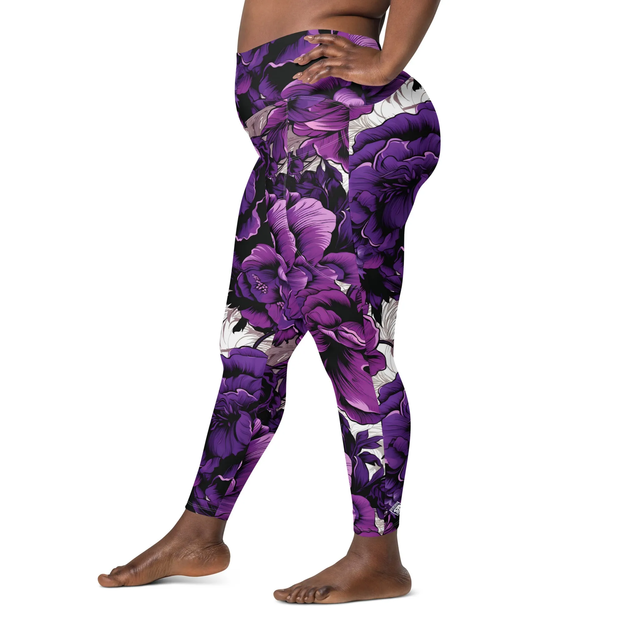 Purple Petals Performance: Women's Running Leggings from Mile After Mile