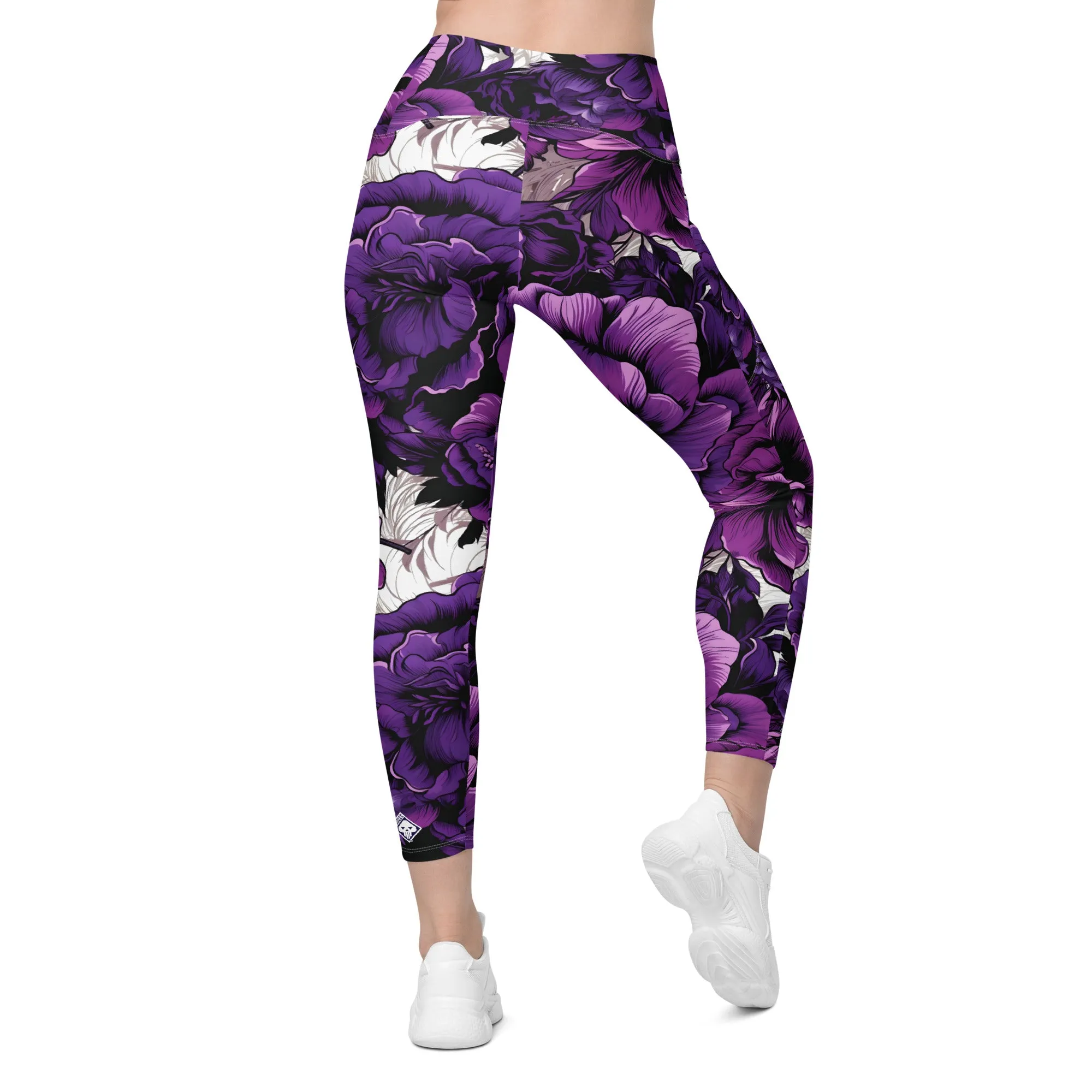 Purple Petals Performance: Women's Running Leggings from Mile After Mile