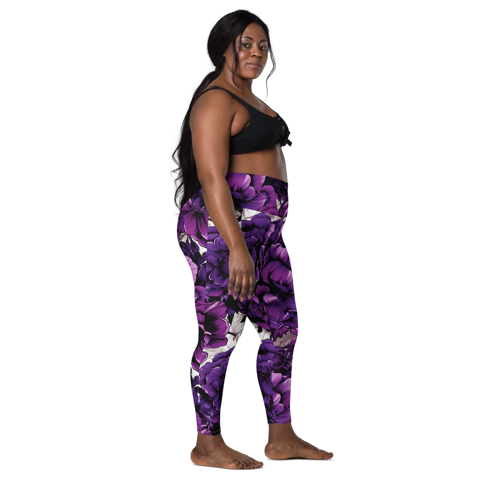 Purple Petals Performance: Women's Running Leggings from Mile After Mile