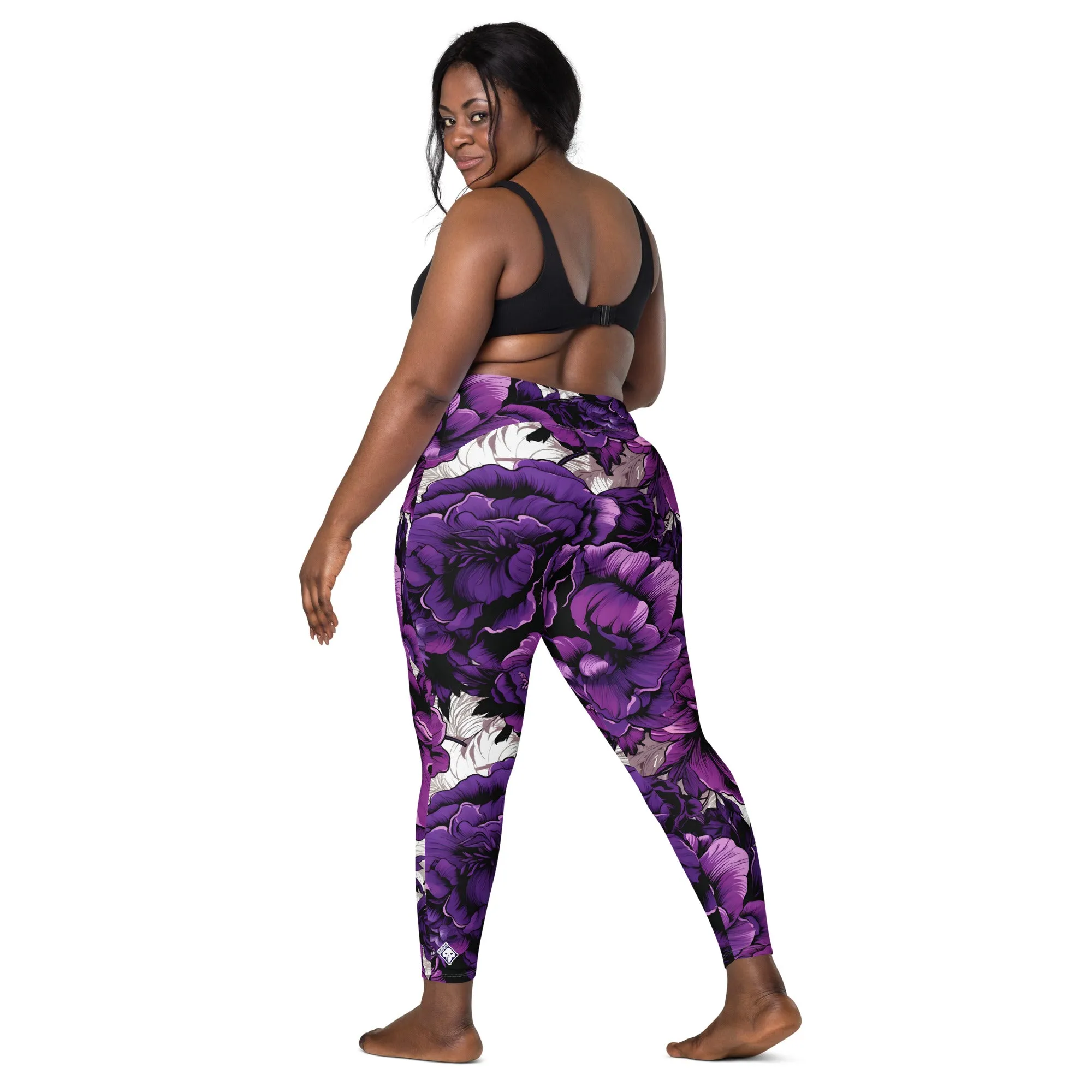 Purple Petals Performance: Women's Running Leggings from Mile After Mile