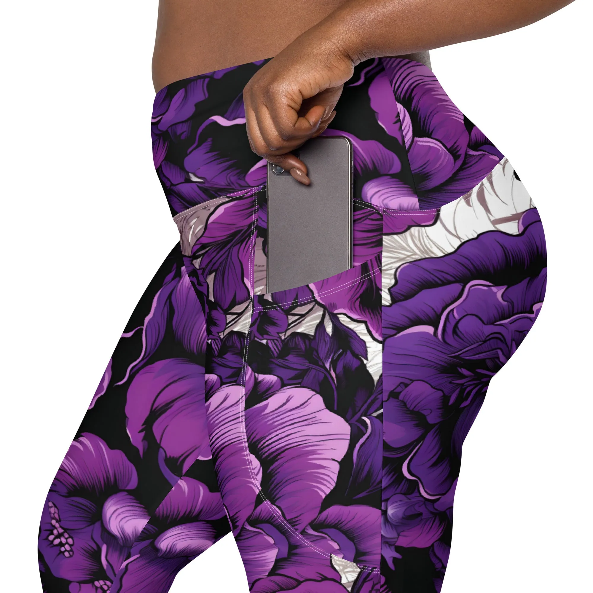 Purple Petals Performance: Women's Running Leggings from Mile After Mile