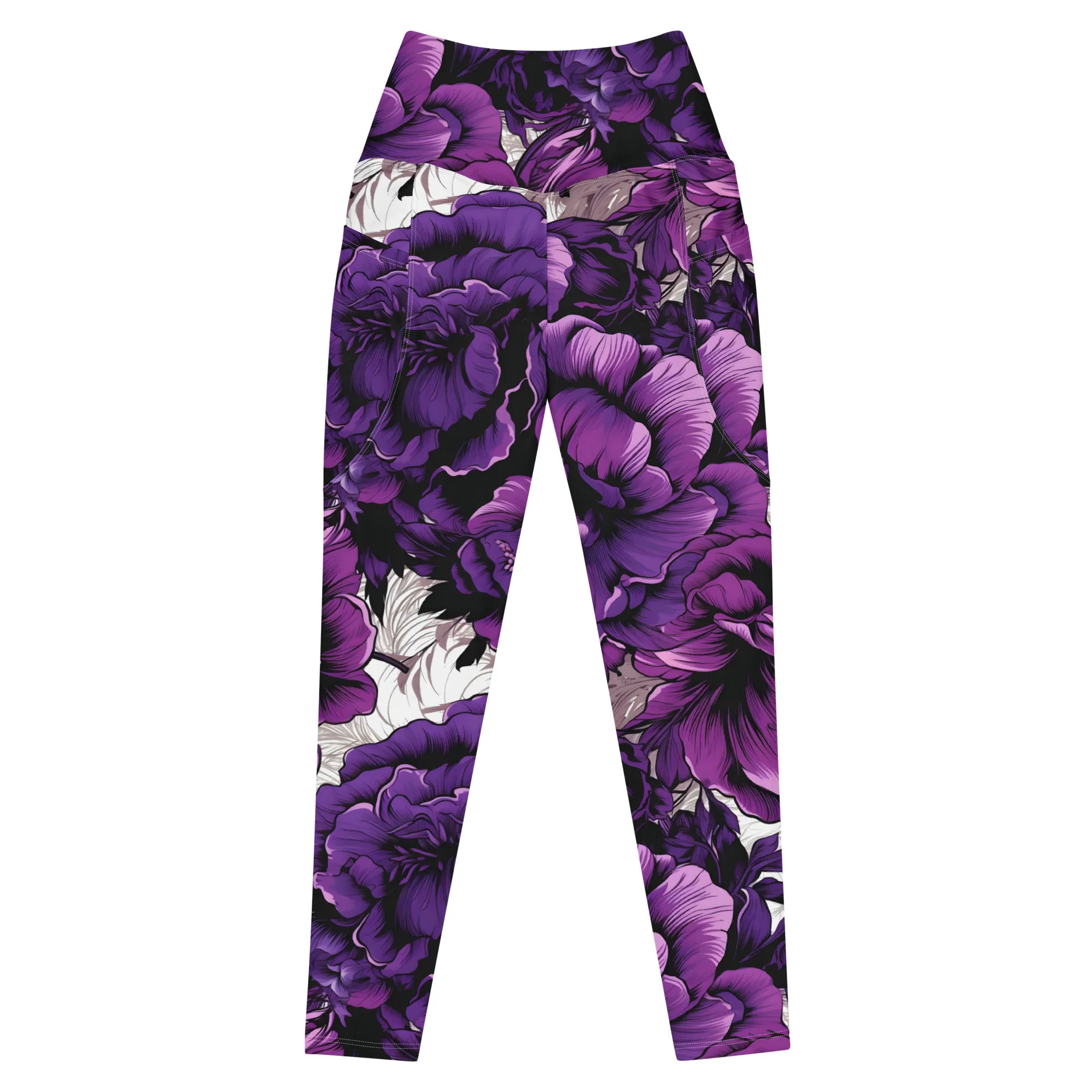 Purple Petals Performance: Women's Running Leggings from Mile After Mile